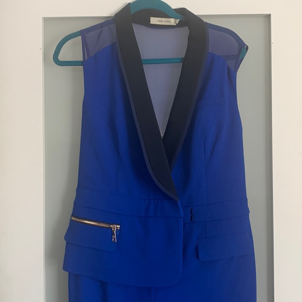 Three Floor (UK designer) royal blue pantsuit jumpsuit